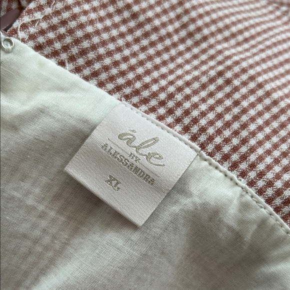 Ale for Anthropologie Gingham Ruffled Jumpsuit Romper size XL - Picture 8 of 9